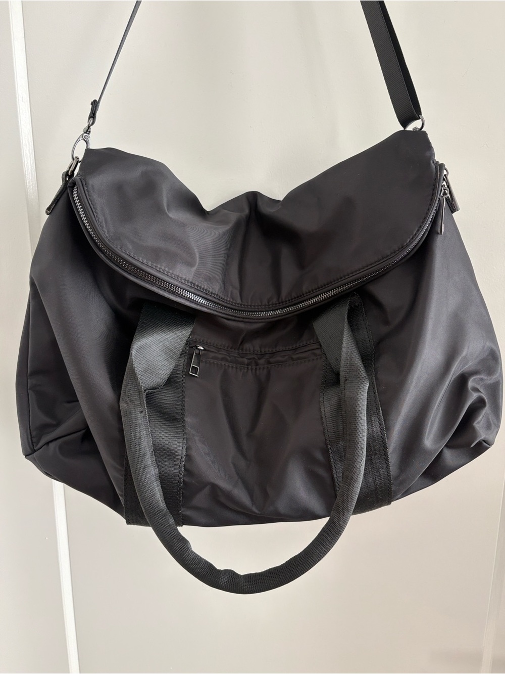Fabletics Black Convertible Nylon Travel Tote